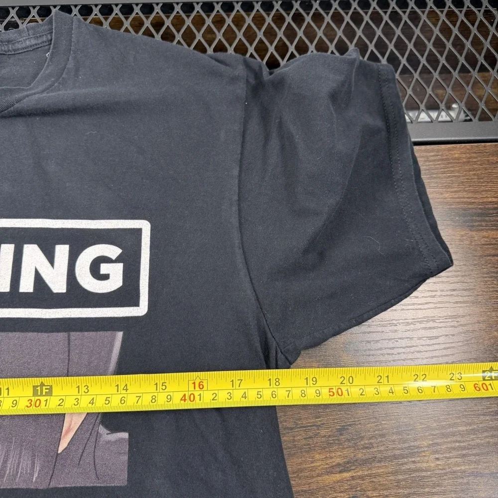 Anime Warning T-Shirt Funny Otaku Graphic Tee Black Medium Cotton‎ Kawaii Style